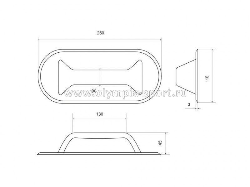 Ручка для переноски Овал серая