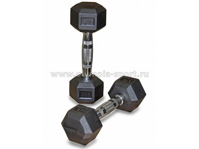 Гантель обрезиненная шестигранная Harper Gym Pro Series NT162, 3кг