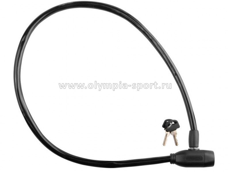 Велозамок 10х650мм 86104 с ключом, черный