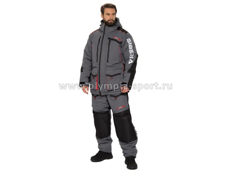Костюм зимний Huntsman Siberia цв.сер/черн. (тк.Breathable) 60-62/170-176