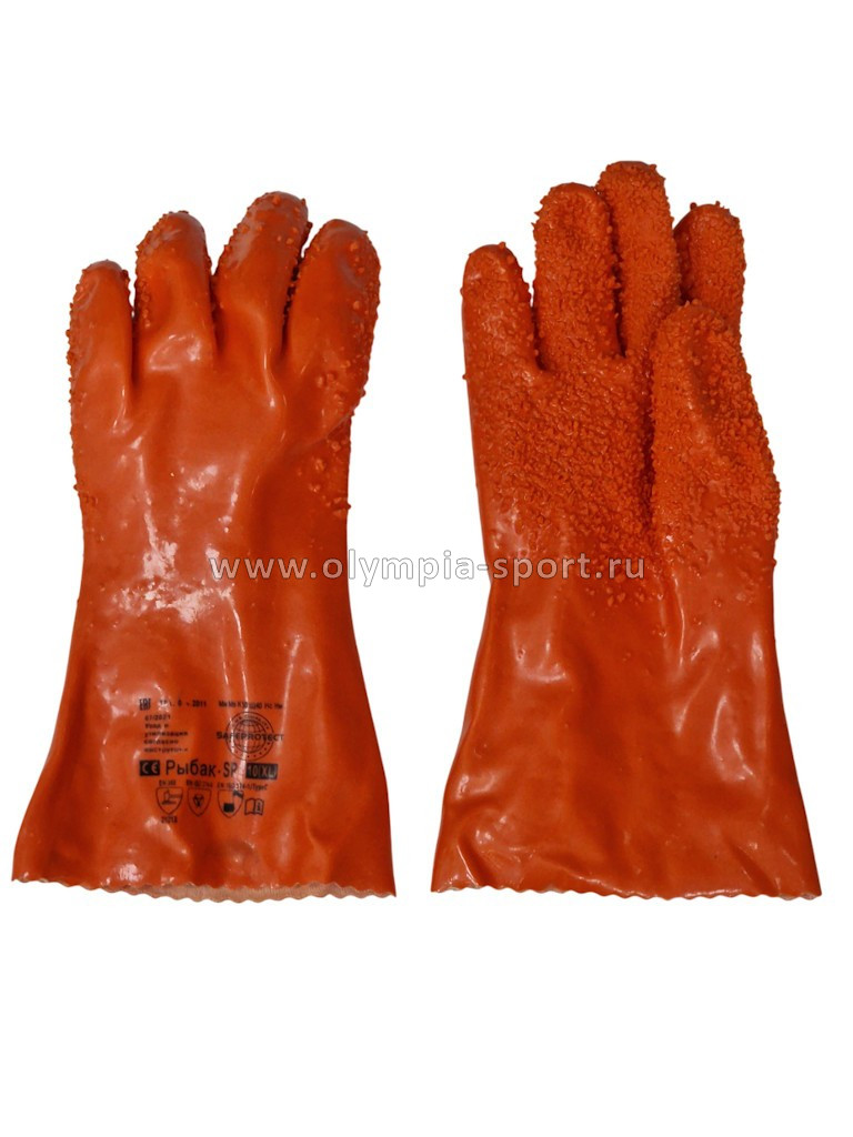 Перчатки Рыбак р.XL, 30см, оранжевые