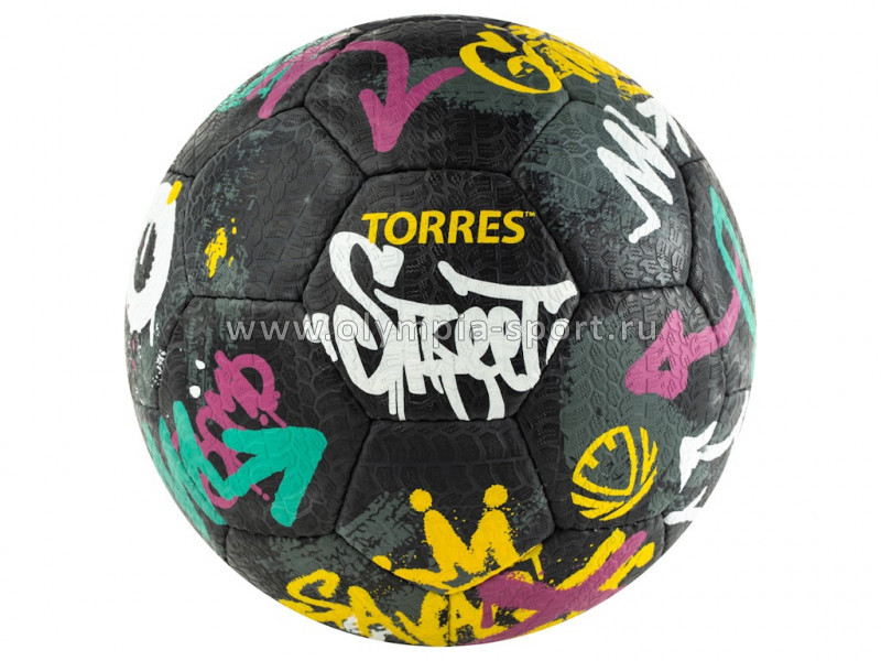 Мяч футбольный TORRES Street, р.5, рез., черно-мультиколор