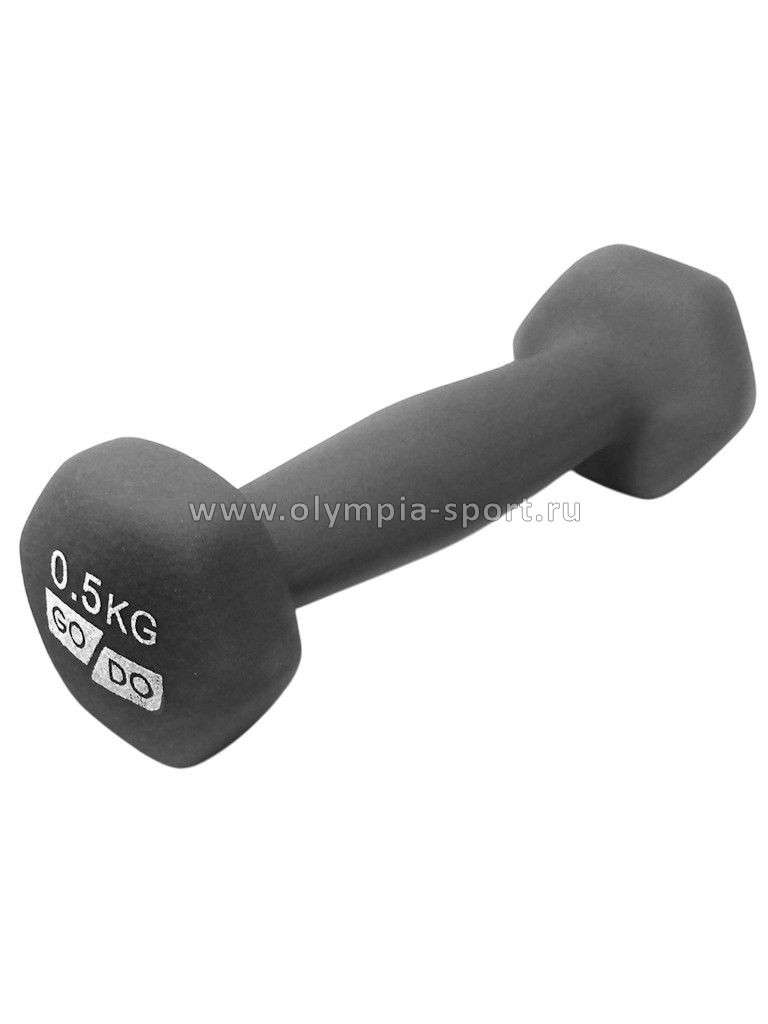 Гантель GO DO в виниловой матовой неопрен. обол. Вес 0,5кг
